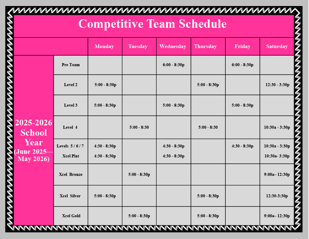 Team Practice Schedule